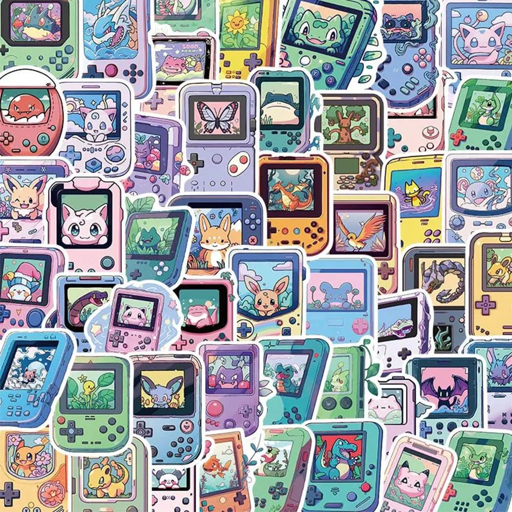 10/30/50pcs Carino Pokemon Stile Console di Gioco Adesivi Del Fumetto Anime Decalcomania FAI DA TE Telefono Valigia Del Computer Portatile Frigo Adesivo Impermeabile giocattolo