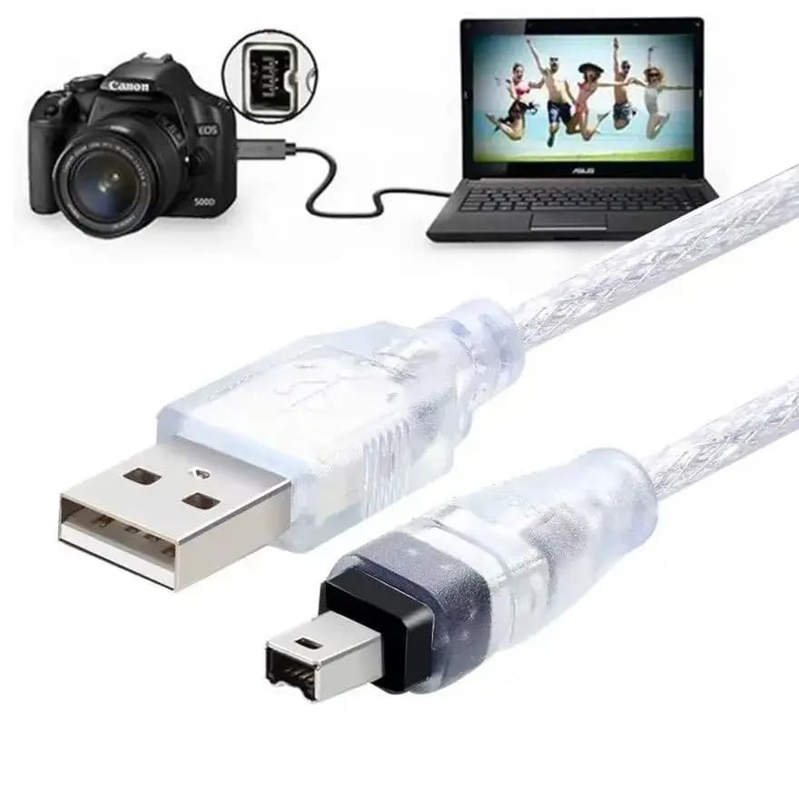 Cavo dati FireWire 1394 a USB IEEE 1394 da 4 pin a USB Mini Plug Firewire per videocamera MINI DV HDV per modifiche per la fotocamera DV PC