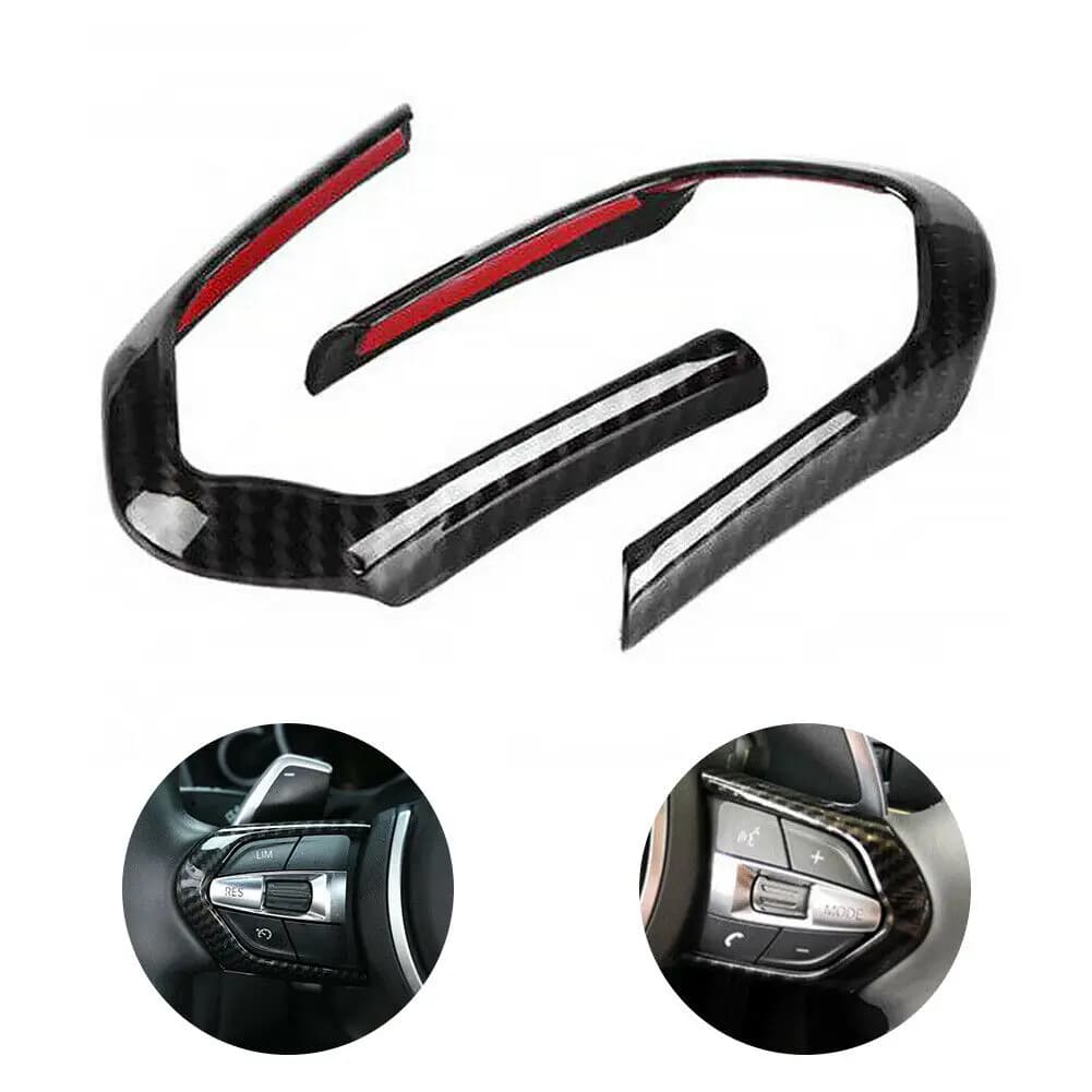 Rivestimento della copertura del pulsante del volante in fibra di carbonio adatto per BMW F10 F20 F22 F30 F32 F36 F12 F15 F16 F25 F26