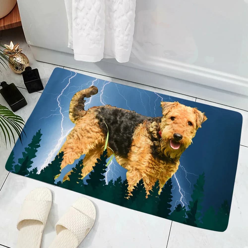 CLOOCL Si prega di Ricorda Portoghese Acqua Cane Zerbino Decor Stampa Pet Dog Tappeto Flanella Antiscivolo Assorbimento Zerbino Camera Da Letto Portico