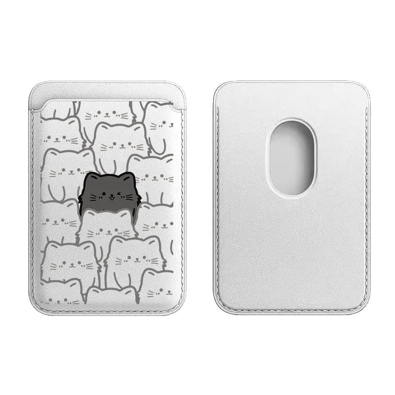 Custodia a Portafoglio Magnetica con Design Gatto Carino a Schermo Intero per iPhone 16 17 15 Pro Max e Samsung Galaxy S26 S25 FE Ultra