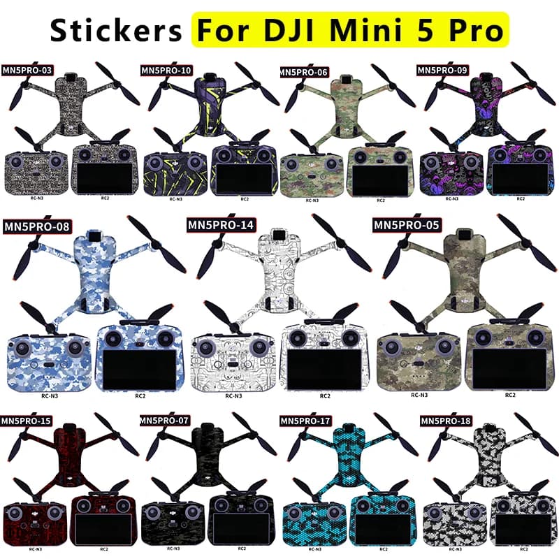For DJI Mini 5Pro Drone Stickers RC 2/RC-N3 Remote Control Decalcomanie PVC Protective Film for MINI 5 PRO