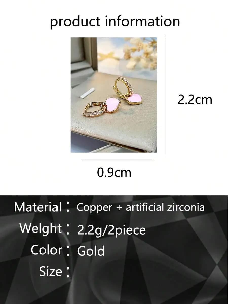 Cubic Zirconia Heart Drop Earrings for Valentine’s Day Mother’s Day Gift