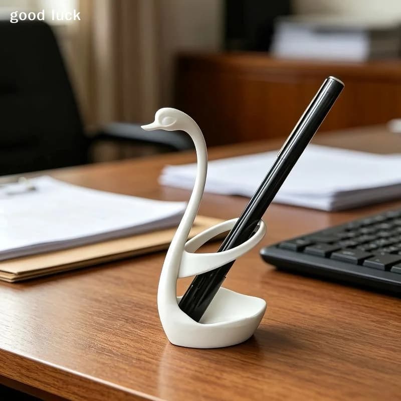 AnswerSwan Toothbrush Holder Creative Swan Shape Bathroom Storage Rack Multifunctional Drain Organizer For Bathroom Countertop