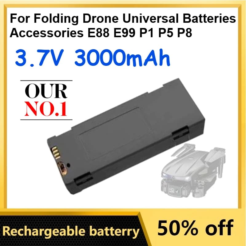 Batteria LiPo Modulare 3.7V 3000mAh per Droni Pieghevoli, Accessori Universali Ricaricabili per E88 E99 P1 P5 P8