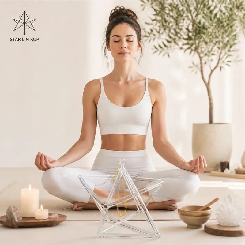 STAR LIN KUP Natural Quartz Crystal Merkaba Pyramid Chakra Healing Stone Sound Therapy Instrument Meditation Reiki Energy