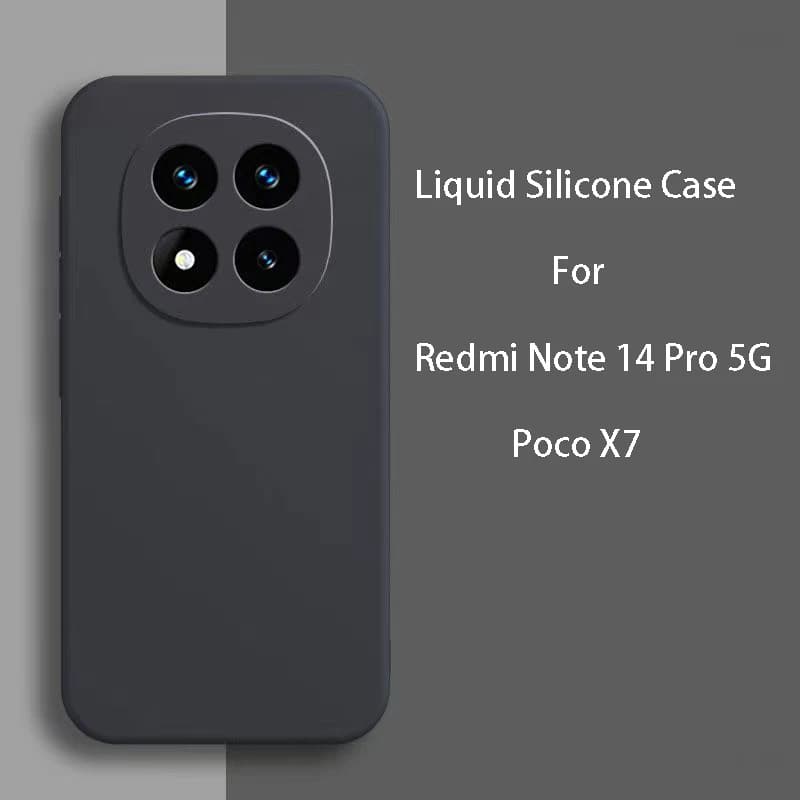 For Redmi Note 14 Pro 5G Square Liquid Silicone Phone Case for Xiaomi Poco X7 Case Redmi Note14 Pro 5G Matte Shockproof Cover