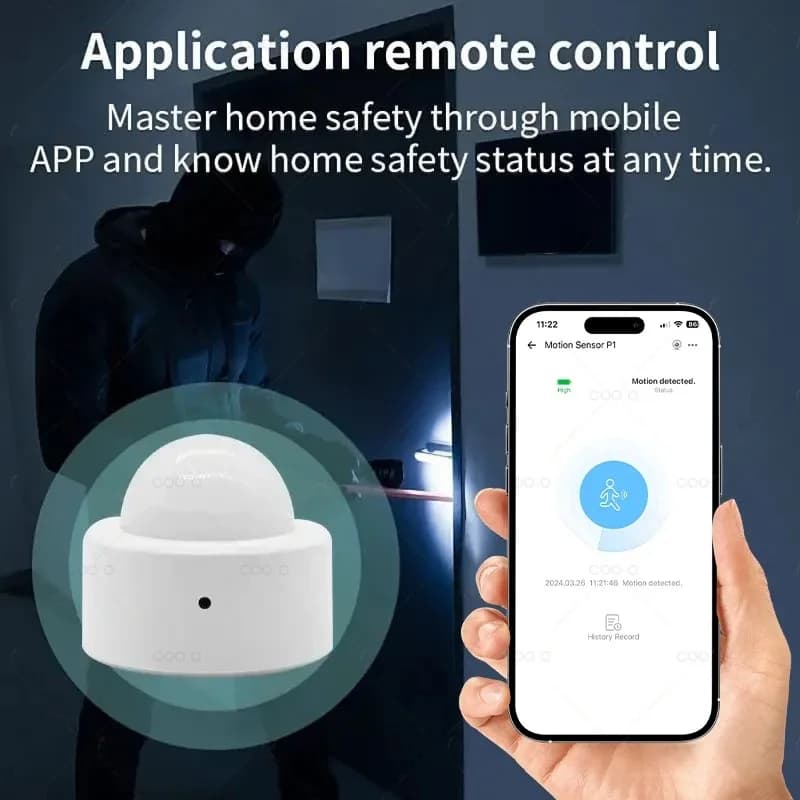 Mini rilevatore di movimento PIR Zigbee per Alexa, Google, Smart Life App, sensore di movimento a infrarossi per allarme di sicurezza