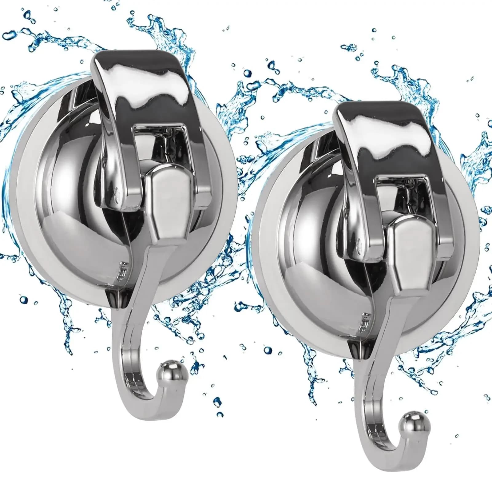 Gancio a ventosa da 2 pezzi, gancio adesivo sottovuoto resistente senza perforazione, ventosa da parete senza lasciare tracce, gancio per mensola da bagno e cucina