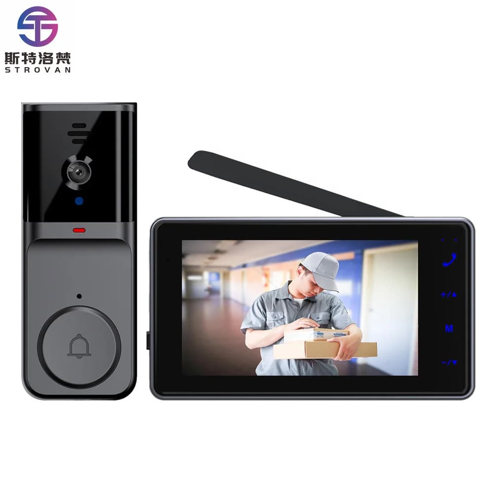 Campanello visivo wireless con sistema di videocitofono intelligente intelligente con touchscreen per campanello per uso domestico