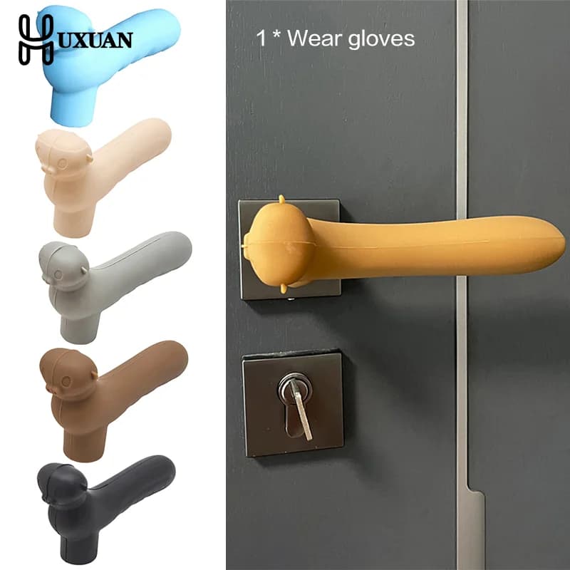 Silicone door knob covers Antique protection glove Wall protectors Accessories for home with static mat for door handles