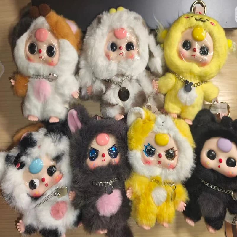 Scatola cieca serie tre gatti e cani per bambini, misteriosa borsa giocattolo di peluche carina, piccolo ciondolo, decorazione alla moda, regalo di compleanno per bambini