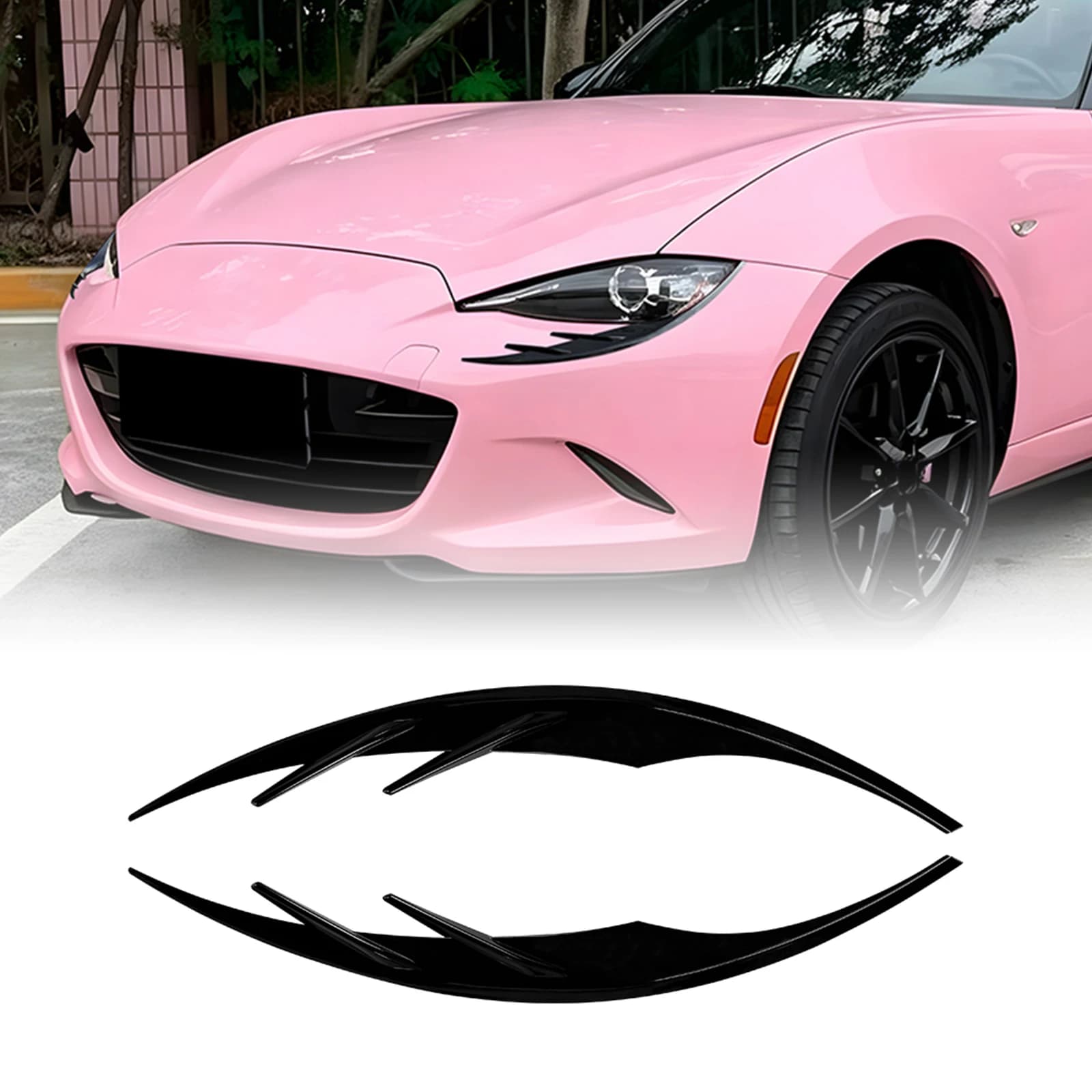 For Mazda MX-5 Miata ND 2016 Headlight Eyebrow Cover Trim Sticker Headlamp Eyelid Front Lamp Lid