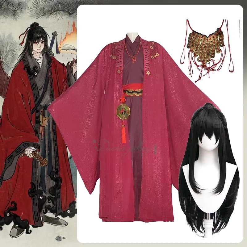 Anime Dao Of The Bizarre Li Huowang Cosplay Costume Copper Cash Mask Props Ancient Full Set Accessories Suit For Halloween Party