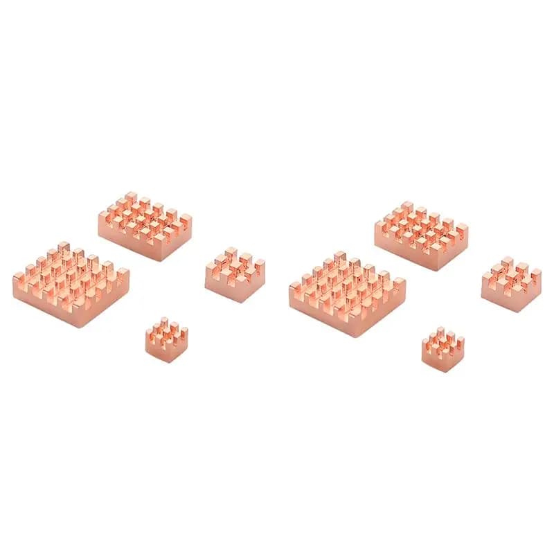 Dissipatore di calore in rame a 8 pezzi per Raspberry Pi 4B 1G 2G 4G (Dissipatore in rame puro)