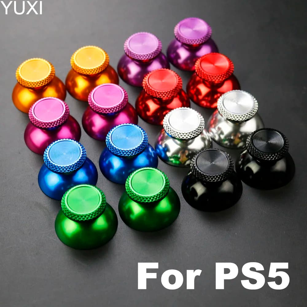 YUXI 2 pezzi di ricambio per cappuccio con impugnatura per joystick analogico in metallo per la sostituzione della levetta del controller PS5