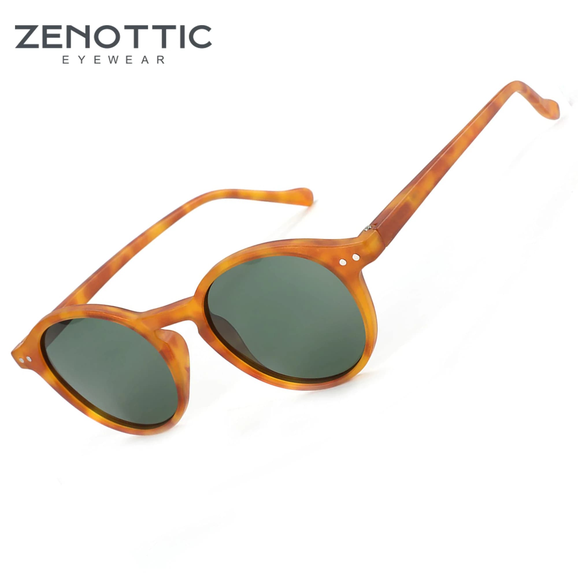 ZENOTTIC Women's Fashion Polarized Sunglasses Round Sunglasses Unisex UV400 Shades Sunglasses BT4203S