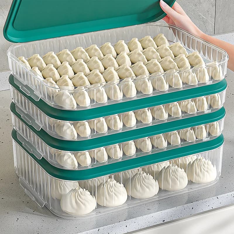 Contenitore per Pasta Congelabile per Alimenti, Scatola Speciale per Conservazione in Frigorifero di Ravioli e Noodles, Contenitore per Congelamento Rapido