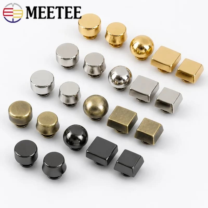 20Pcs 10-15mm Metal Rivet Studs Decorative Screw Back Buttons for Handbags Shoes Leather Belts Garments DIY Craft Hardware Parts
