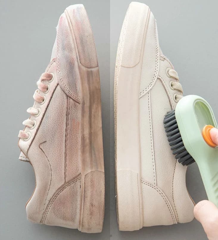 Spazzola per scarpe con setole morbide verdi, 1 pezzo, con manico ergonomico per lavare calzature, pulizia domestica, spazzola multifunzionale per la pulizia