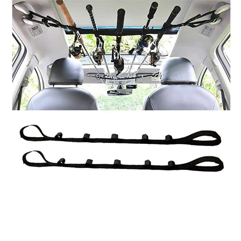 2PCS Outdoor Car Fishing Rod Strap Car Fish Rod Rack Car con staffa stradale Car Fixed Car Fishing Rod Strap accessori per la pesca