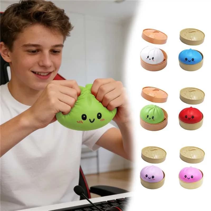 Giocattolo antistress - Simulazione di ravioli e baozi, palla sensoriale riutilizzabile a basso rimbalzo per alleviare l'ansia e rilassarsi, regalo per feste