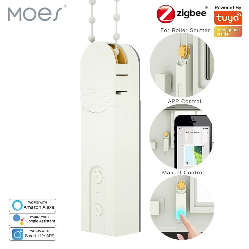 MOES New ZigBee Smart FAI FROM YOU Motorized Roller Blinds/Tende Drive Motor Hub Tuya Intelligent Life APP Alexa Google Home Vocal Control