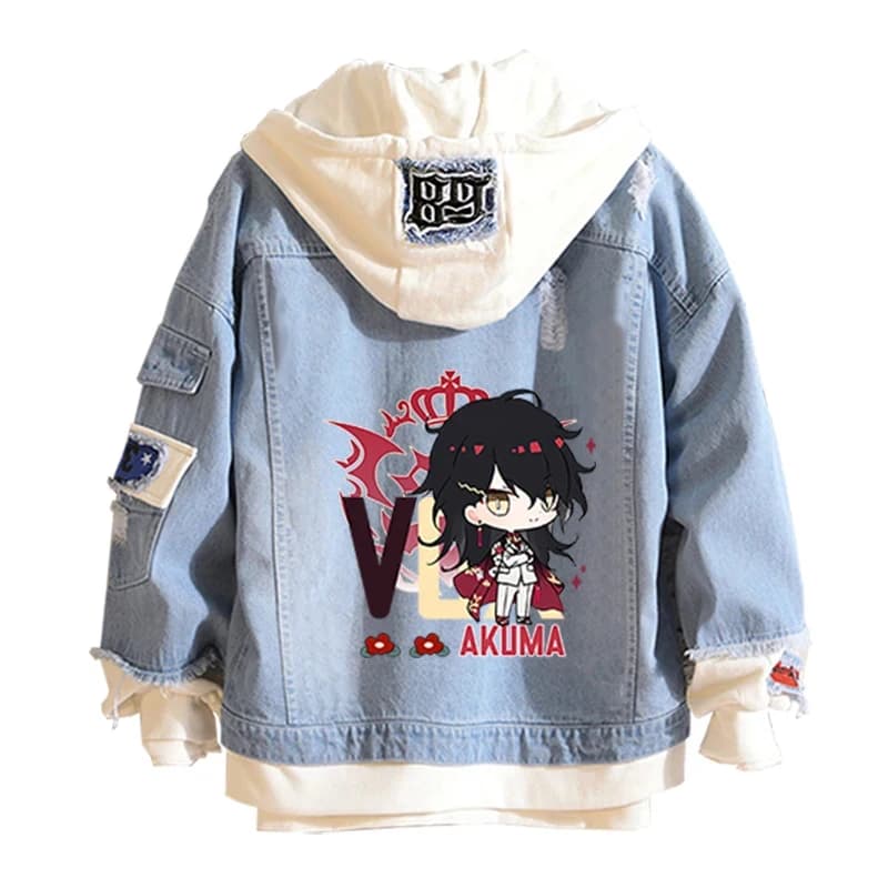 Giacche in Denim per Cosplay Nijisanji Luxiem, Costume Mysta Rias, Cappotto con Cappuccio Vox Akuma Ike Eveland Luca Kaneshiro Shu Yamino gf;.9