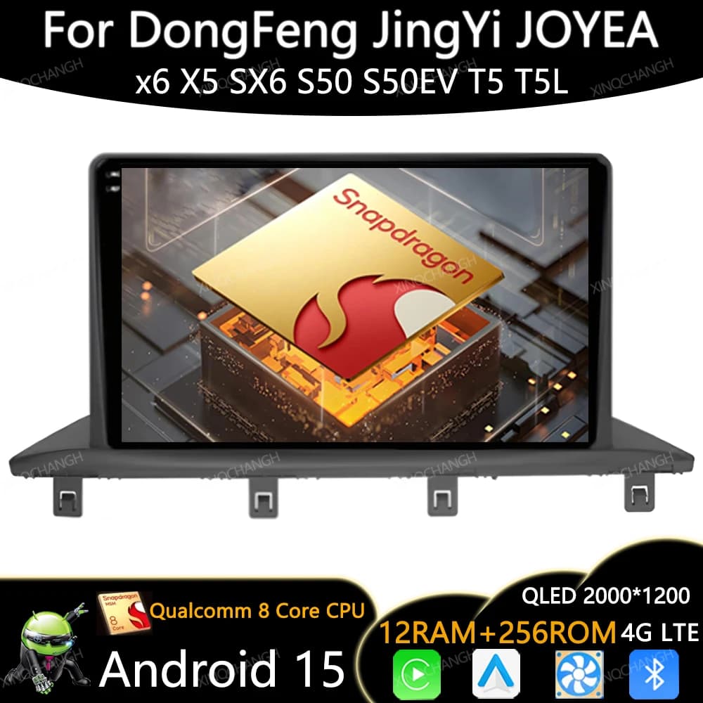 Android 15 Car Radio For DongFeng JingYi JOYEAR X6 X5 SX6 S50 S50EV T5 T5L BT Multimedia Stereo Video Player 4G LTE 5G WIFI QLED