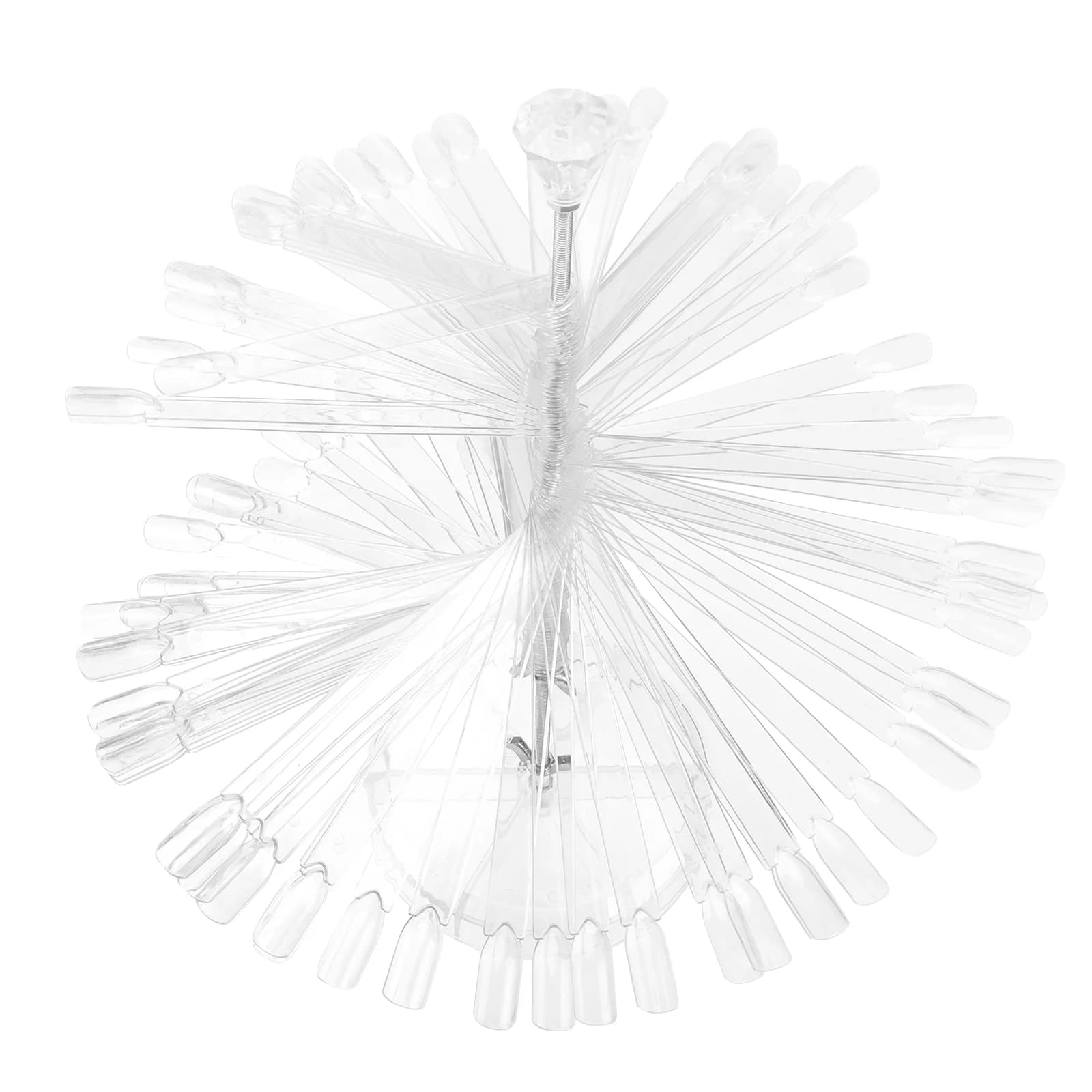 120 pezzi espositore per punte per unghie, tabella dei colori per smalto, ripiano a spirale, bastoncini per manicure trasparenti, gel