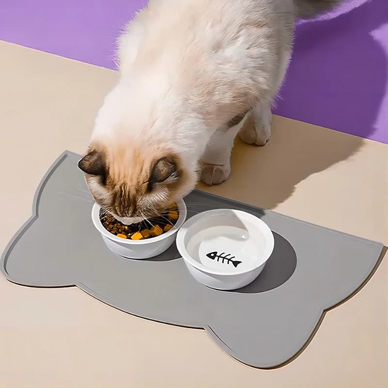 Tappetino impermeabile per l'alimentazione degli animali domestici, tappetino antiaderente in silicone per cani e gatti, vassoio per l'alimentazione di cani e gatti BHL46-FRO