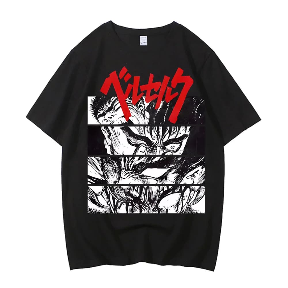 2026 New Hot Summer Anime Berserk Tshirt Summer Men Women High Quality Cotton T Shirt Print T-shirt Tops Tee Trend Fans Clothes