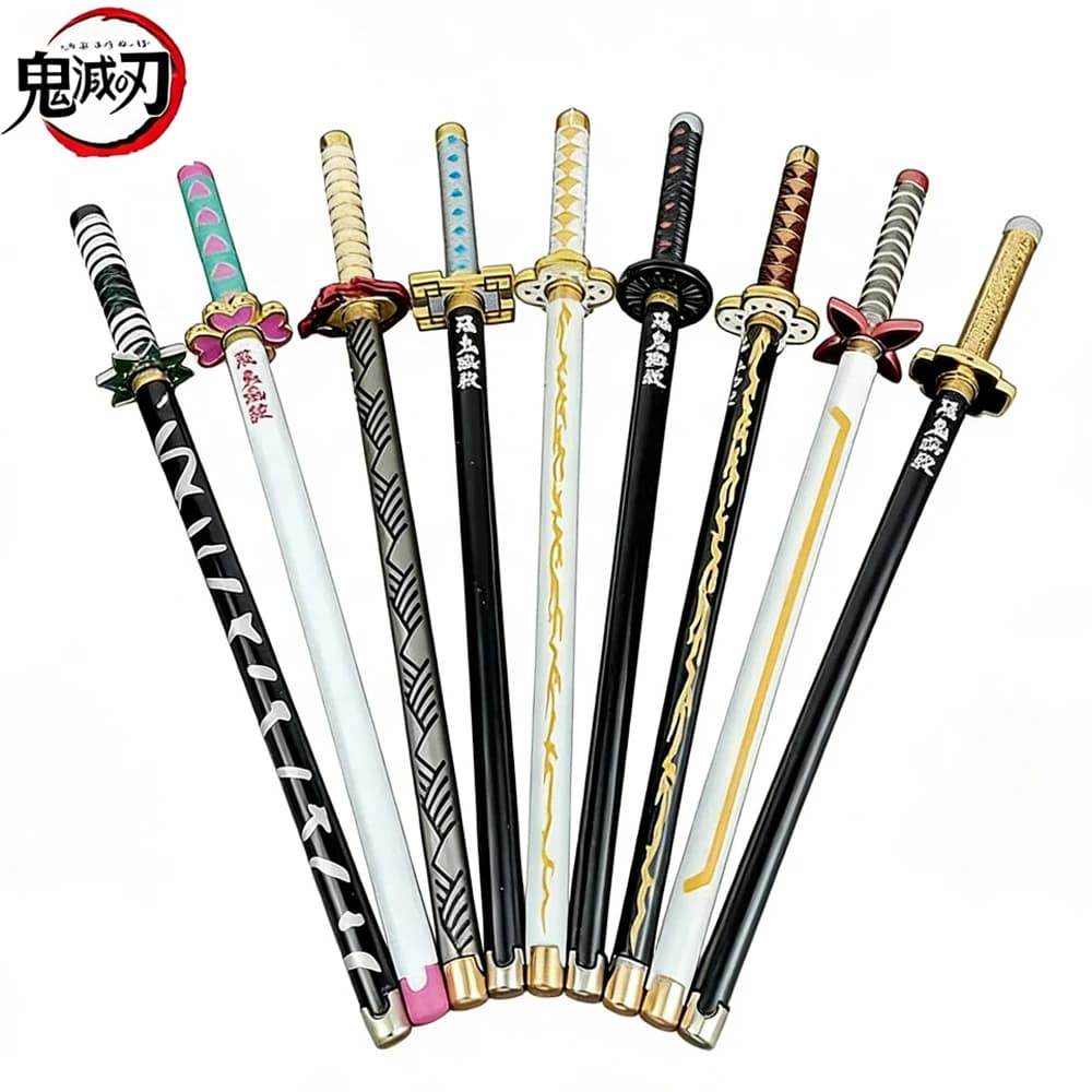 17 Stili di Penne Gel Modello Demon Slayer Anime Giapponese, 0.5mm, Ricarica Nera, Accessorio Cosplay, Regalo per Bambini e Studenti, Spada Arma Slayer