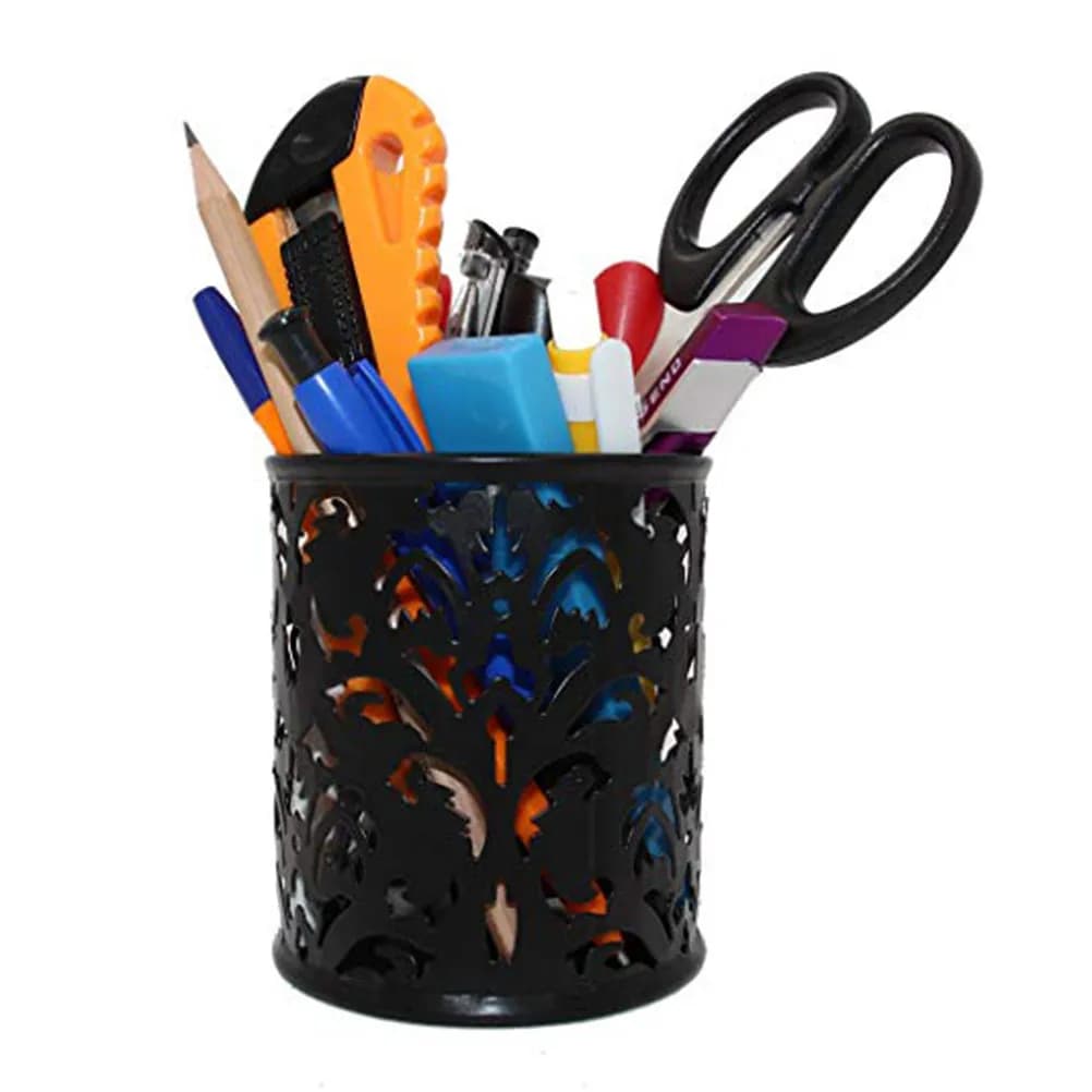 Contenitore per matite in ferro da 2 pezzi, portapenne in metallo, organizer da scrivania per la decorazione di casa e ufficio, accessorio leggero, robusto e alla moda