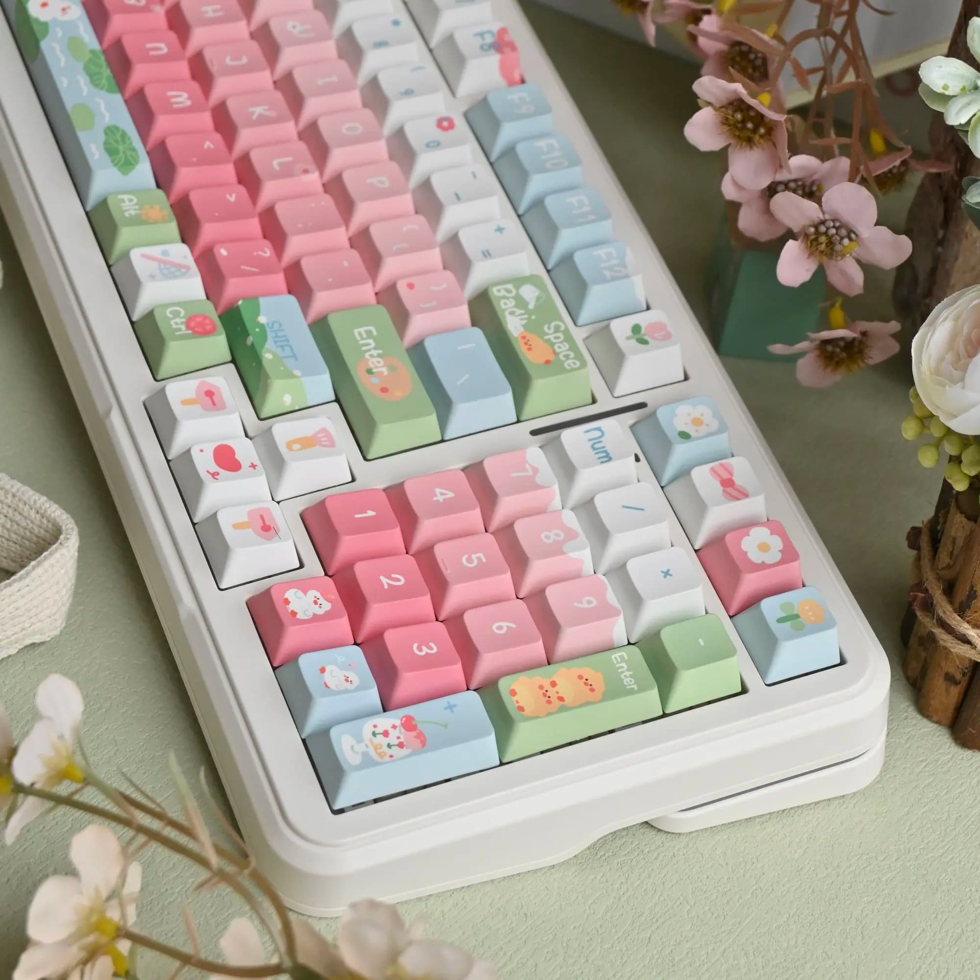 Tastiera meccanica Duckling con keycap PBT a cambio graduale, 75-108 tasti, nuova, originale, con sublimazione