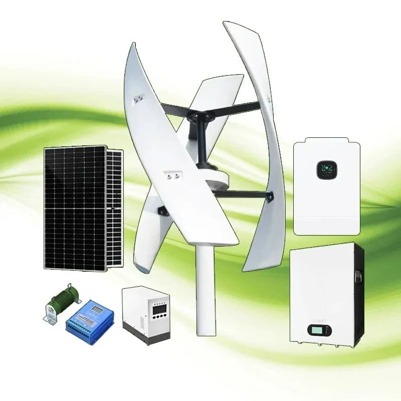 Sistema ibrido eolico-solare da 5KW e 10KW con turbina eolica e pannello solare da 5KW per case e aziende agricole