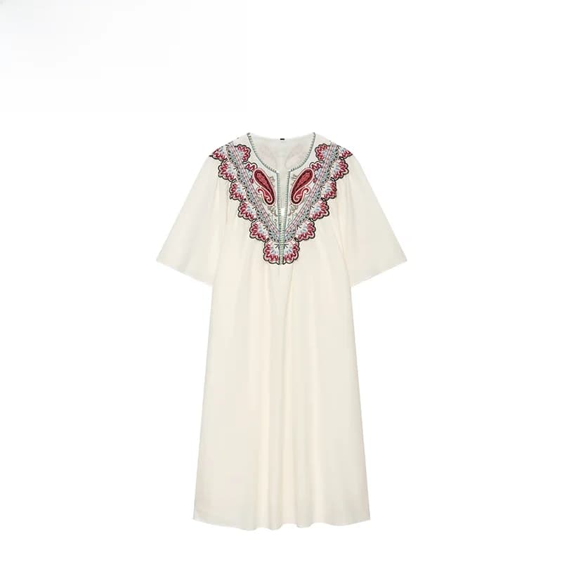 Fashionable Embroidered Midi Dress ZR Summer New Arrival Women's Clothing Versatile Stylish Dress for Casual Occasions
