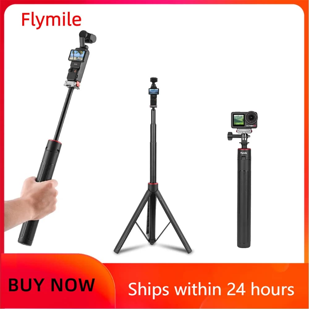 Flymile Treppiede Selfie Stick Vlog Handle for DJI Pocket 3/Action 5 Pro/Insta360 X5/Accessories Gopro 62,99/55,1 inch