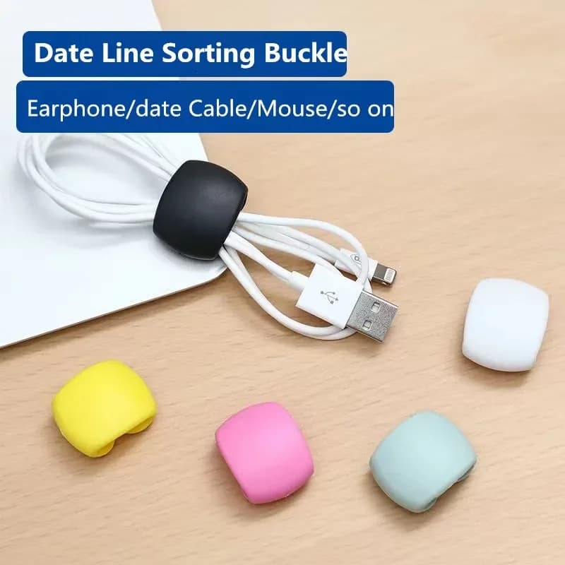 Organizzatore di cavi in silicone Avvolgicavo USB Clip di gestione dei cavi flessibili per mouse, cuffie, auricolari, supporto per linea dati per auto