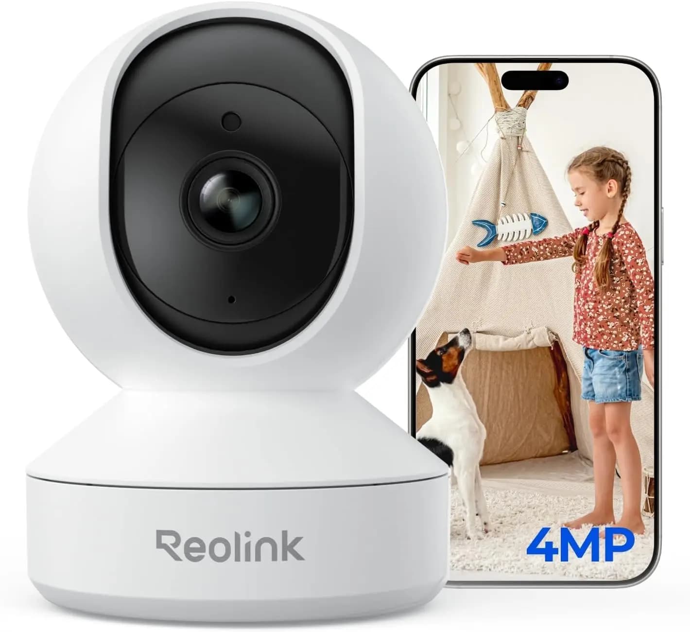 Telecamera di Sicurezza WiFi 6 per Interni 4MP 2K, 360° ° Monitor per animali domestici/bambini con rilevamento, visione notturna, comunicazione bidirezionale