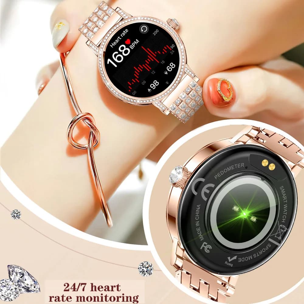 Nuovissimo Smartwatch da Donna Impermeabile con Chiamate Bluetooth, Monitoraggio Fitness, Notifiche, Musica e Sveglia