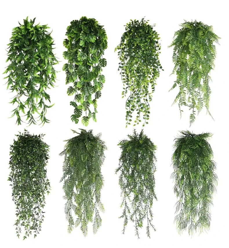 Persian fern leaves, artificial plastic climbing plants for domestic decorations, hanging, for weddings, parties, walls and balconies