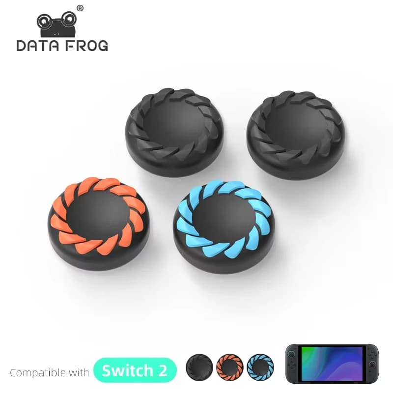DATA FROG Copertura protettiva per cappuccio con impugnatura per pollice in silicone per controller Switch 2, accessori per gamepad antiscivolo