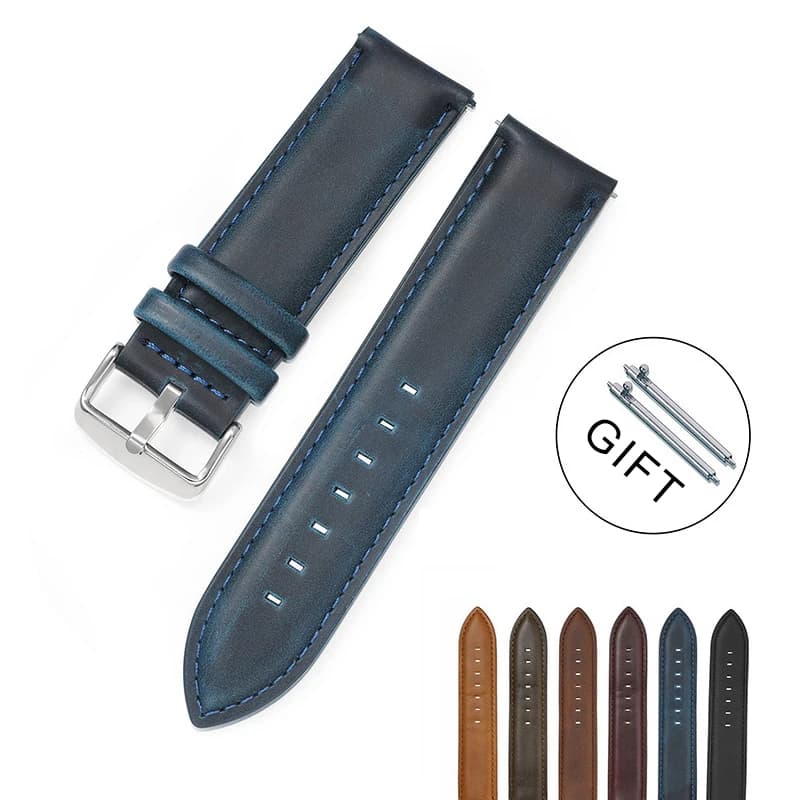Genuine Leather Watchband Bracelet Universal Replacement Watch Strap Vintage Men Women Compatible Wrist Band 22mm 20mm 18mm