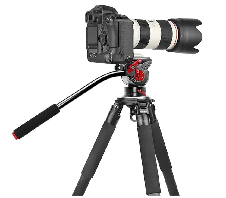 XINWENXUAN 8153 Testa fluida video Testa panoramica idraulica per treppiede per fotocamera DSLR per cursore monopiede Maniglia regolabile per fotocamera