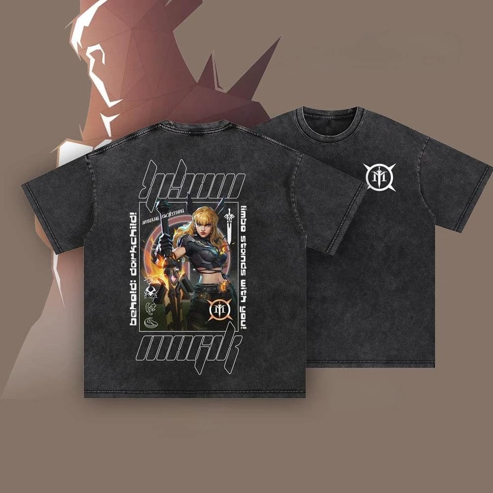T-shirt Oversize in Cotone Effetto Acido Retro Magik Rivals X-Man Avengers Supereroi Estivo Casual Comodo Top Ampio