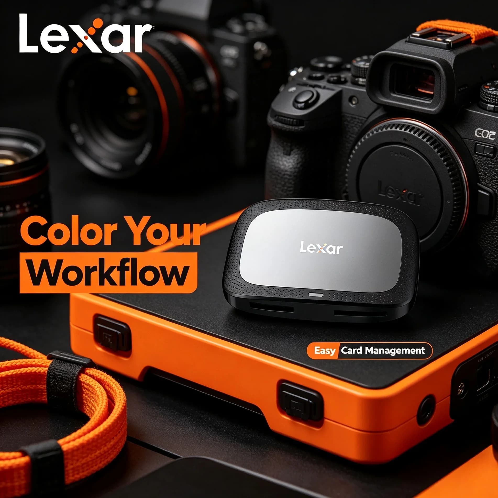 Lexar CFexpress Type A SD Card Reader RW530 USB 3.2 Dual Slot 900MB/s Memory Card Reader for Wedding Event Photographer Backup