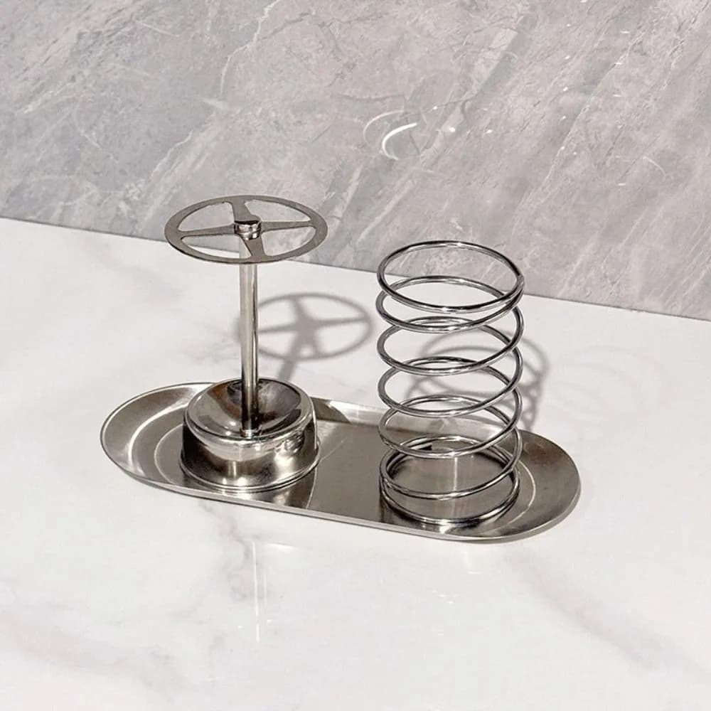 3pcs/Set Stainless Steel Toothbrush Holder Rustproof Space Saving Toothpaste Rack Multi-Functional Toothbrush Shelf