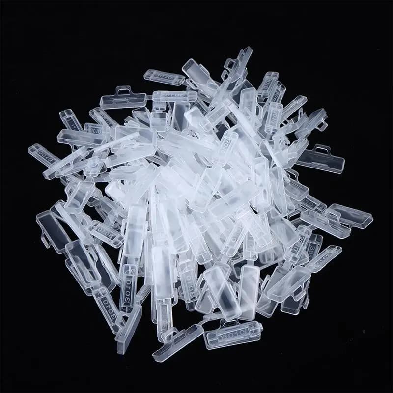 100 etichette identificative trasparenti in plastica per fascette stringicavo, per marcatura cavi e identificazione, con custodia sigillata