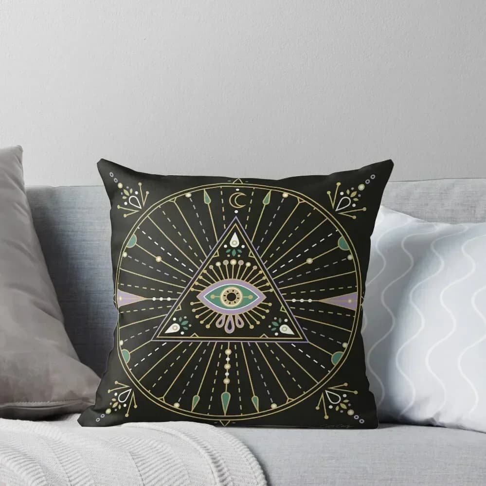 Mandala Evil Eye – Cuscino nero Federa Cuscino Anime decorazioni natalizie per la casa Cuscino 2025